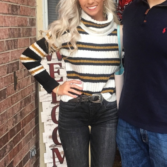 Striped Turtleneck Sweater - Picture 1 of 2